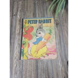 Vintage The Tale of Peter Rabbit 1942 Cloth-like Oversize 473